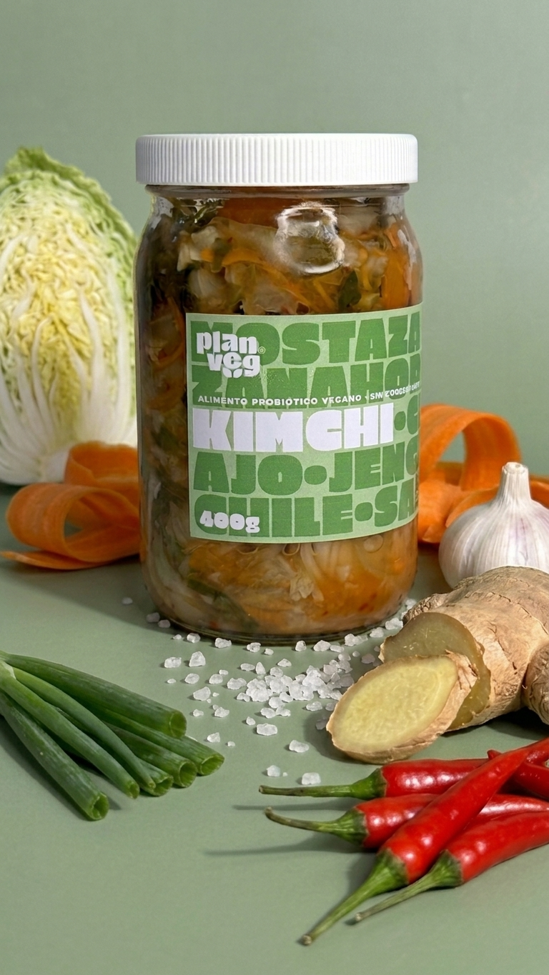 Fermentados naturales y probióticos Plan Veg - kimchi y chucrut vegano